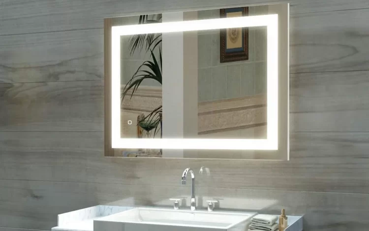 oglindă de baie cu led și dezaburire