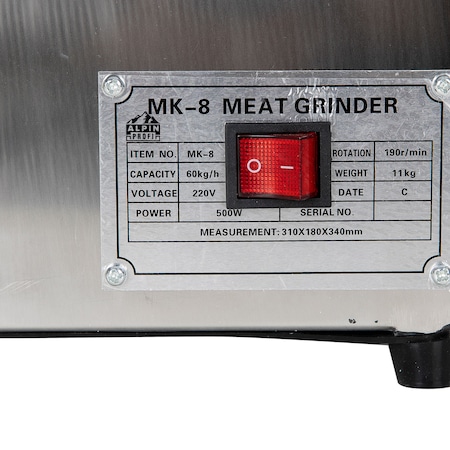 Mașină de tocat carne electrică profesionala Alpin Profi MK-8 on off